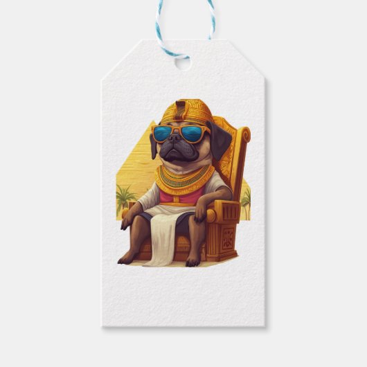 Pharaoh Pug � Ancient Egypt Dog ギフトタグ (正面)