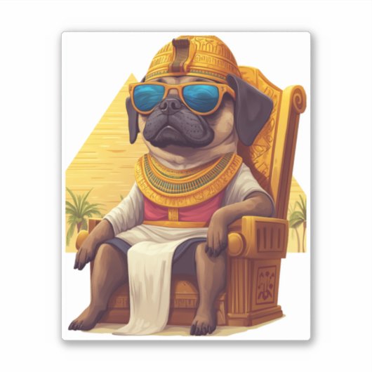 Pharaoh Pug � Ancient Egypt Dog シール (正面)