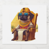 Pharaoh Pug � Ancient Egypt Dog スパークリングワインラベル (シングルラベル)