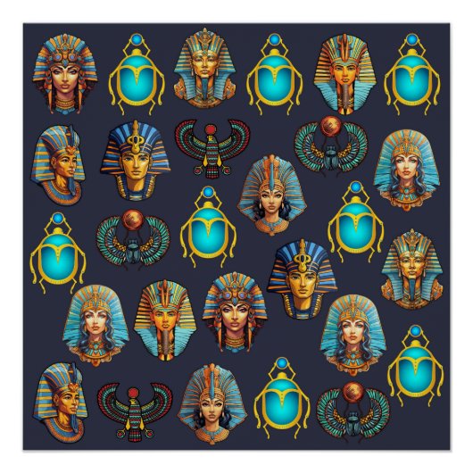 「Pharaoh's Legacy：エジプトのアンティーク模様 ポスター (正面)