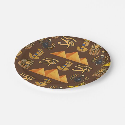 Pharaoh's Legacy：エジプトアンティーク模様 ペーパープレート (アングル)