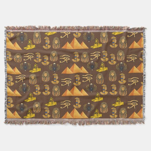 Pharaoh's Legacy: Antique Egyptian Patterns  スローブランケット (正面)