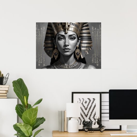 Pharaonic Queen Wall Decor – Timeless Egyptian ポスター (ホームオフィス)