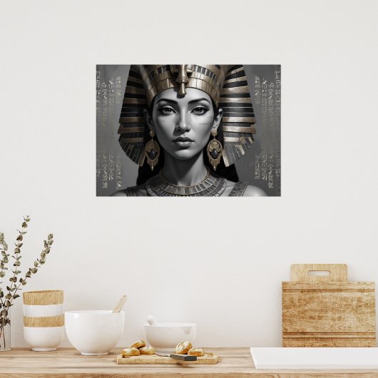 Pharaonic Queen Wall Decor – Timeless Egyptian ポスター (キッチン)