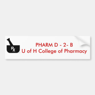PHARM D - 2 - Hの大学のB U… バンパーステッカー