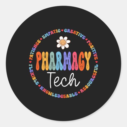Pharm Tech Pharmacy Technician医学学生 ラウンドシール (正面)
