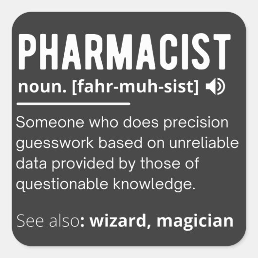 pharmacist スクエアシール (正面)