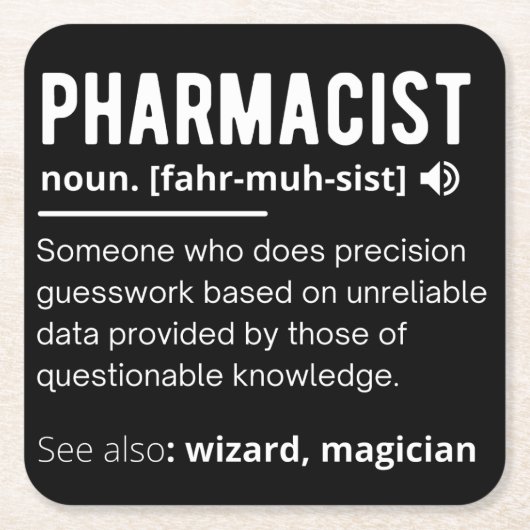 pharmacist スクエアペーパーコースター (正面)