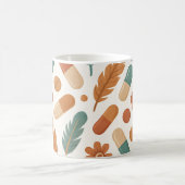 Pharmacist Boho Daisy Feathers Pills コーヒーマグカップ (中央)