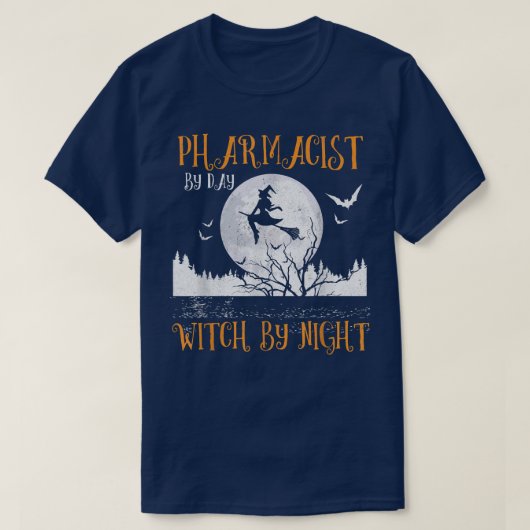 Pharmacist By Day Witch By Night Women Halloween T Tシャツ (デザイン正面)