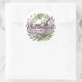 Pharmacist Curating Health Apothecary Botanical ラウンドシール (バッグ)