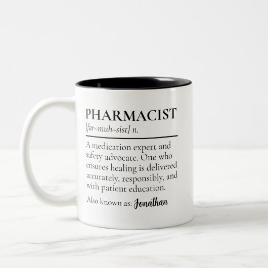 Pharmacist Definition Mug Custom Gift for Graduate ツートーンマグカップ (左)