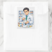 Pharmacist Medicine Sticker スクエアシール (バッグ)
