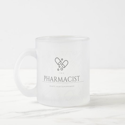 Pharmacist Mug – Wear Your Superpower フロストグラスマグカップ (左)