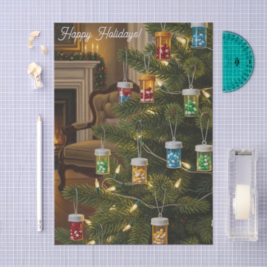Pharmacist Nurse Christmas Tree Gift Pill Holiday 薄葉紙 (クラフト)