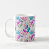 Pharmacist Pastel Pills Illustration コーヒーマグカップ (左)