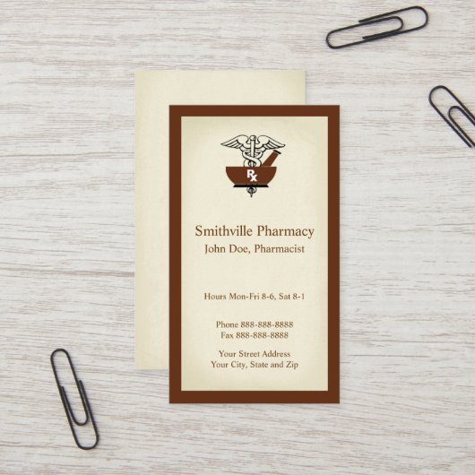 Pharmacist Pharmacy Business Card 名刺 (正面/裏面インサイチュ)