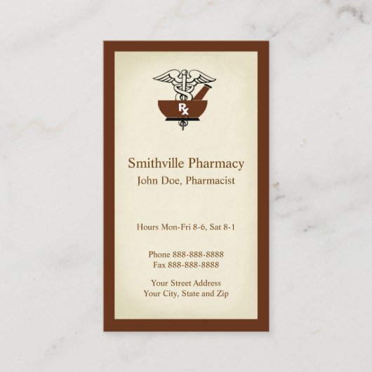 Pharmacist Pharmacy Business Card 名刺 (正面)