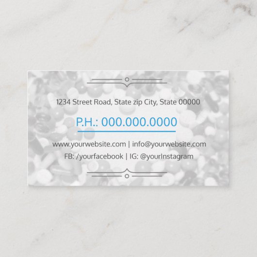 Pharmacist  Pharmacy Pills Store 名刺 (裏面)