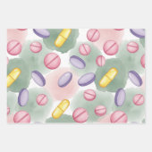 Pharmacist Pink Pill Boho Feather Wrapping Paper ラッピングペーパーシート (正面)