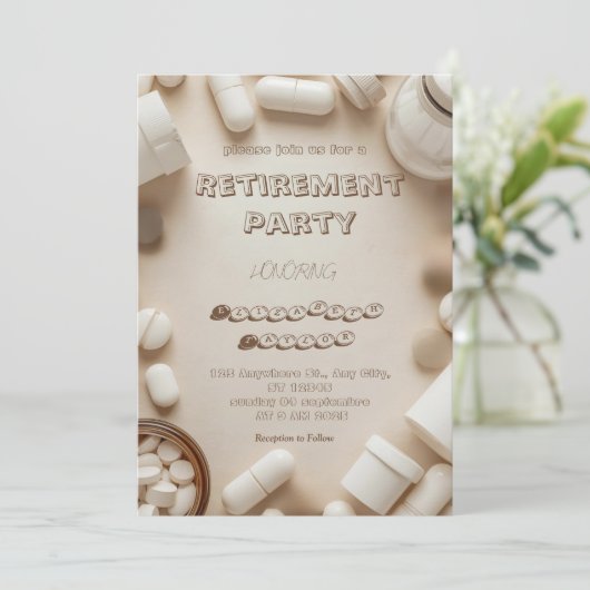  Pharmacist retirement party  invitation 招待状 (スタンド正面)