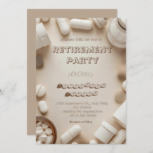  Pharmacist retirement party  invitation 招待状 (正面/裏面)