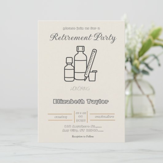 Pharmacist Retirement Party Invitation 招待状 (スタンド正面)