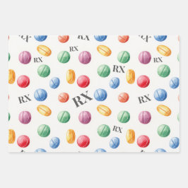 Pharmacist Watercolor Pill RX Wrapping Paper ラッピングペーパーシート