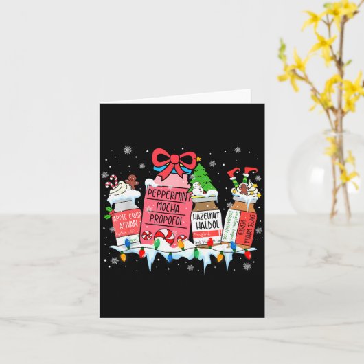 Pharmacy Crew Christmas Pharmacist Medicine Reinde カード (黄色い花)