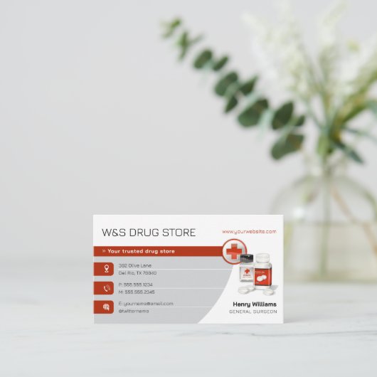 Pharmacy | Drug Store 名刺 (スタンド正面)