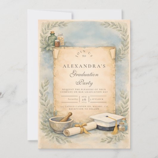 Pharmacy Graduate Milestone 招待状 (正面)