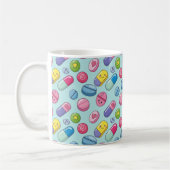 Pharmacy Happy Pills Kawaii Smileys コーヒーマグカップ (左)
