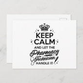 Pharmacy Keep Calm And Let The Pharmacy Technician ポストカード (正面/裏面)