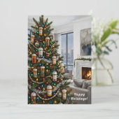 Pharmacy Medical Pill Bottle Ornament Christmas シーズンカード (スタンド正面)