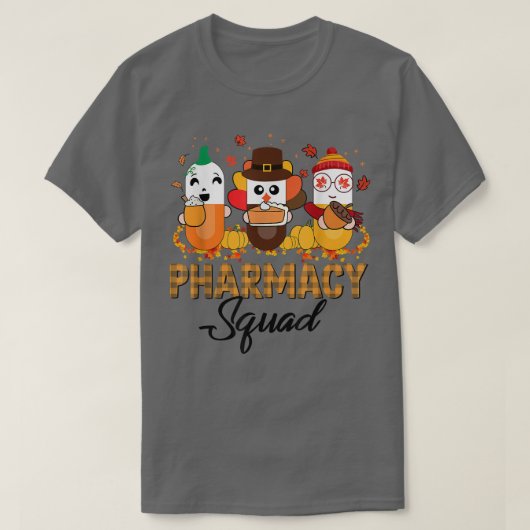 Pharmacy Squad Fall Autumn Thanksgiving Pharmacist Tシャツ (デザイン正面)