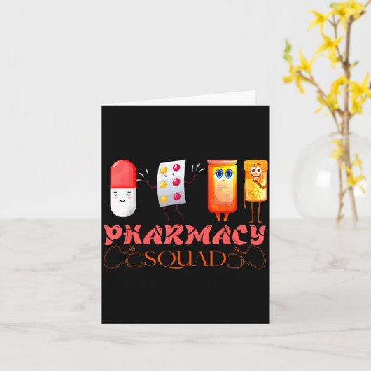 Pharmacy Squad Valentines Cute Lls Pharmacist Phar カード (黄色い花)