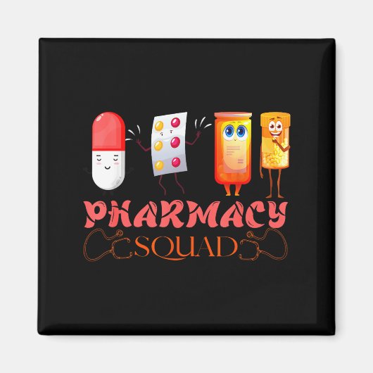 Pharmacy Squad Valentines Cute Lls Pharmacist Phar マグネット (正面)