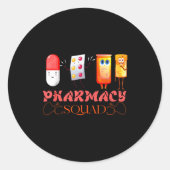 Pharmacy Squad Valentines Cute Lls Pharmacist Phar ラウンドシール (正面)