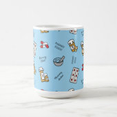 Pharmacy Student icons on blue Coffee Mug コーヒーマグカップ (中央)