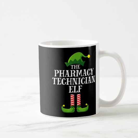 Pharmacy Tech Elf Matching Family Group Christmas  コーヒーマグカップ (右)