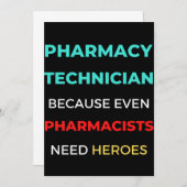 Pharmacy Technician Because Even Pharmacists サンキューカード (正面/裏面)
