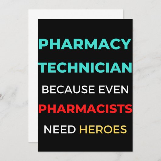 Pharmacy Technician Because Even Pharmacists サンキューカード (正面/裏面)