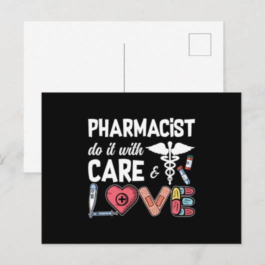 Pharmacy Technician Pharmacist Do It With Care ポストカード (正面/裏面)