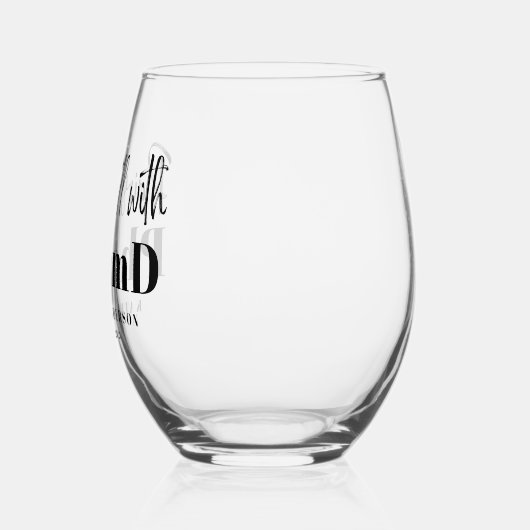 PharmDの卒業とよく組み合わパーソナライズされたせる ステムなしワイングラス (左)