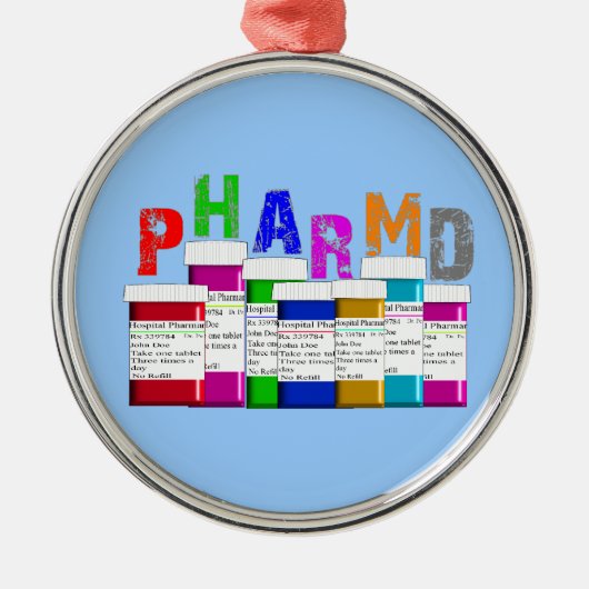 PharmDの薬学学生のクリスマスのオーナメント メタルオーナメント (正面)