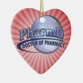 PharmDの青いロゴ- OF PHARMACY博士 セラミックオーナメント (右)