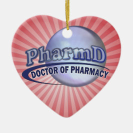 PharmDの青いロゴ- OF PHARMACY博士 セラミックオーナメント