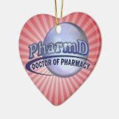 PharmDの青いロゴ- OF PHARMACY博士 セラミックオーナメント (左)