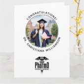 PharmDパーソナライズされた薬学博士の卒業 カード (黄色い花)