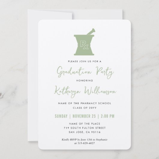 PharmDモダン薬学学校卒業 招待状 (正面)
